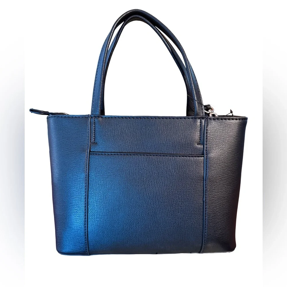 Karl Lagerfeld Paris NWT Classic Black Satchel Red & White KL Patches (P199) - Picture 7 of 11